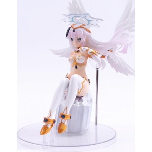 Hyperdimension Neptunia Choujigen Game Neptune Noire Black Heart Bikini Sitting Ver. White Wings Goddesses PVC Action Figure Toy