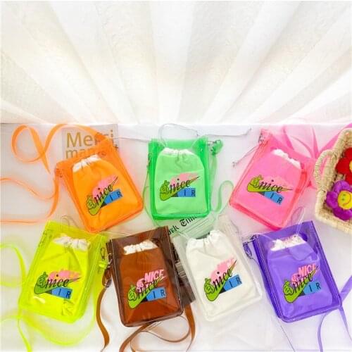 Korean Style Children Mini Purse 2021 Summer PVC Jelly Crossbody Bags for Women Mini Coin Wallet Kids Girls Clear Beach Bag