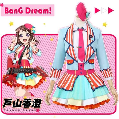 Cosplay Costume Anime Bang Dream! Toyama Kasumi Poppin'Party Dresses Christmas Halloween Free shipping CG738CZH