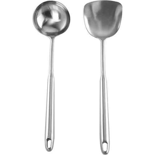 Stainless Steel Cooking Spatula Soup Spoon Spatula Turner With Heat Resistant Kitchen Utensil Shovel Scoop Ladle