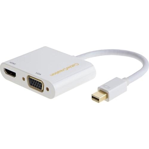 Mini DisplayPort to HDMI VGA Adapter, 2 in 1 Mini DP (Thunderbolt) to HDMI VGA Converter Compatible MacBook,Surface Pro