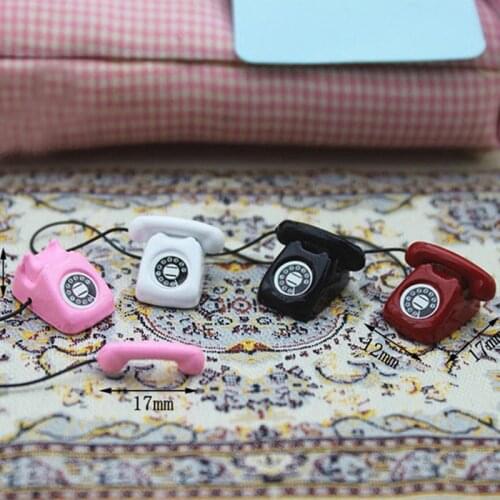 Mini Fixed Telephone Dollhouse Miniature Scene Model Dollhouse Accessories