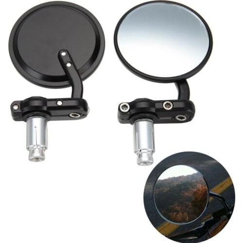 Motorcycle Side Mirrors Universal 7/8" 22mm Handlebar Bar End Mirror Black Rear View Rearview Mirrors For Honda Yamaha Suzuki