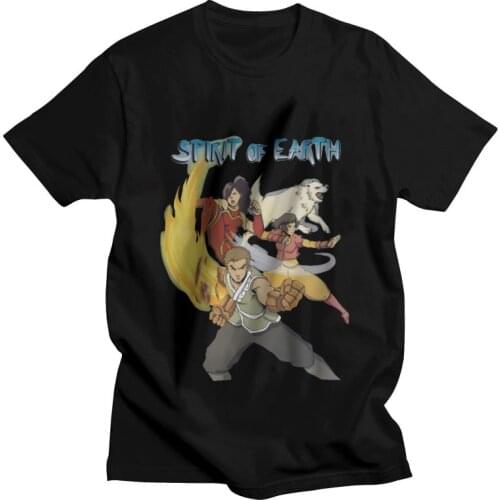 Avatar The Last Airbender Tshirts Men Tee 100% Cotton T Shirts Short Sleeve The Legend of Aang Tshirt Spirit of Earth T-shirt