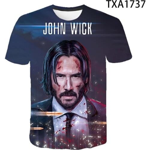 2021 New Summer Movie John Wick 3D T Shirt Men Women Children Fashion Streetwear Boy Girl Kids Printed T-shirt Cool Tops Tee