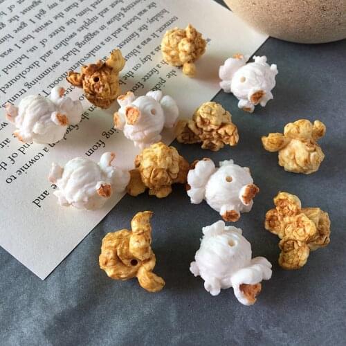 New arrived 30pcs/lot 14mm creative popcorn shape resin beads diy jewelry earring/bracelet/garment pendant accessory