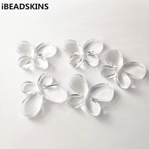 New arrival! 34x46mm 64pcs Clear acrylic Butterfly-shape beads for Necklace,Earrings parts,hand Made Jewelry DIY