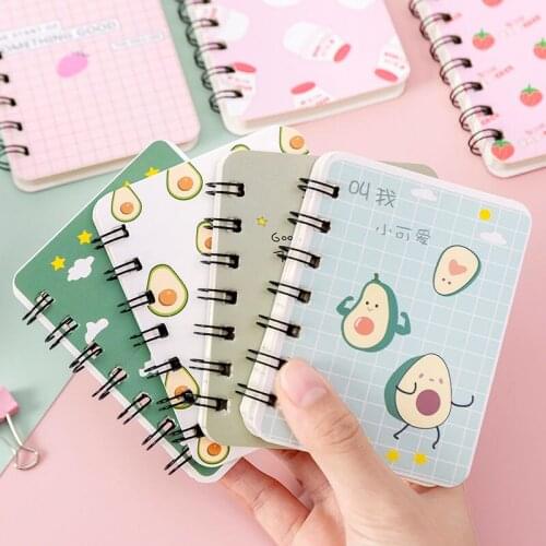 A7 Adorable Cute Avocado Rollover Mini Portable Coil Notepad Diary Book Exercise Book Escolar Papelaria School Office Supply