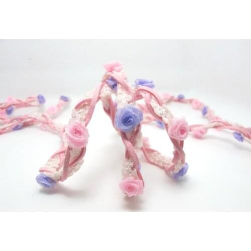 Braided Niva Rococo Trim with Faux Suede Leather|Braided Twine|Twisted Cord|Headband Trim|Vine Trim|Floral Decorative Ribbon