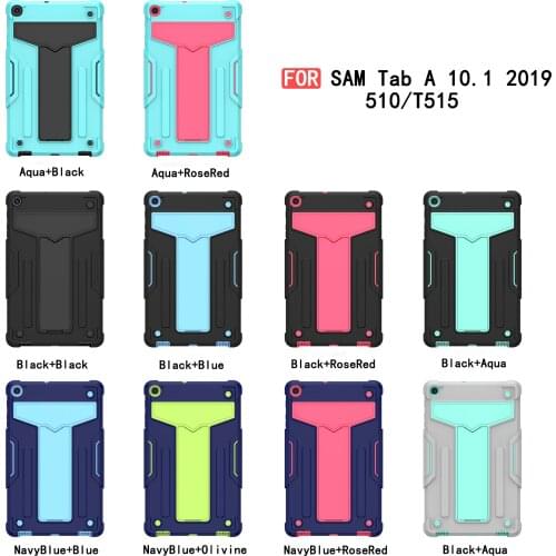 Luxury Armor Tablet Case Samsung Tab A10.1"2019 SM-T510 T515 Case Shockproof Heavy Protective Rugged Duty Stand Tablet Case