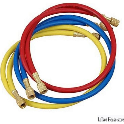 1/1.5M Refrigeration Charging Hoses 1/4" SAE Female Manifold Set For 550 /549 /557/ 570 Gauge Air Conditioner Gauge Tools 3PCS
