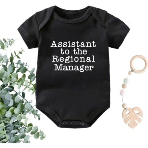 Assistant To The Regional Manager Printed Funny Newborn Bodysuits Summer Cotton Body Baby Boys Girls Onesies Infant Ropa Outfits
