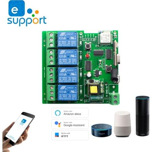 EWeLink Smart Remote Control Wireless Wifi Switch Module 1/4CH DC 7-32V 5V AC 85-250 V RF Receiver 10A Relay For Alexa IFTTT