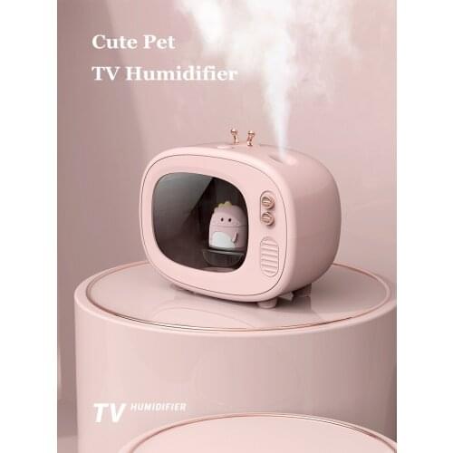Wireless Air Humidifier USB Rechargeable Ultrasonic Cool Mist Water Diffuser with LED Light Cute Pet Humidificador