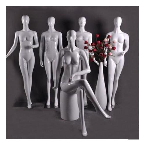 Top level White Color Fiberglass Female Mannequin Full Body Model Factory Direct Sell