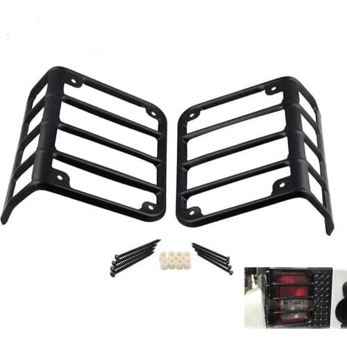 Rear Tail Light Cover Trim Guards 2PCS Aluminum Black Registration Plate Holder for 2007-2018 Jeep Wrangler