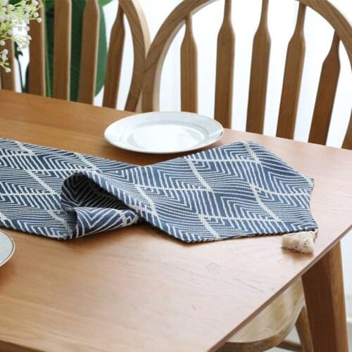 Nordic Jacquer Geometric Ripple Table Flag Home Fabric Coffee Table Runner Gai Cloth Bed Flag Long-Striped Fighting Cabinet Flag