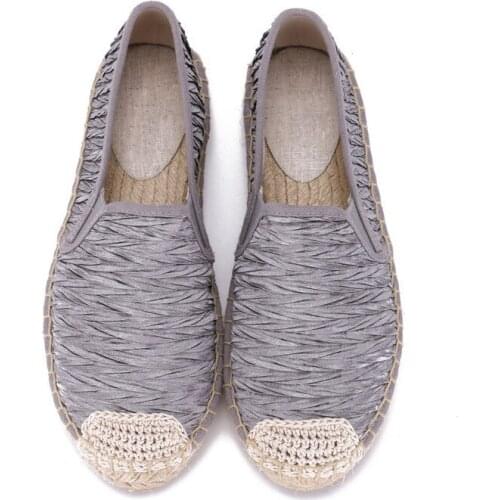 2020 New Spring Round Toe Rope Lady Flats Loafers Shoes Summer Women Flats Espadrilles Shoes Swing Slip On Straw Fisherman Shoes