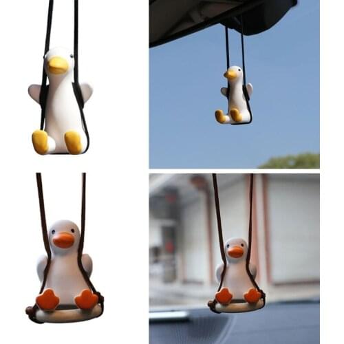 1 Pc Little Duck Swing Pendant with Hanging Rope Car Ornament Bag Personal Belongings Bring Good Luck Fancy Home Decoration