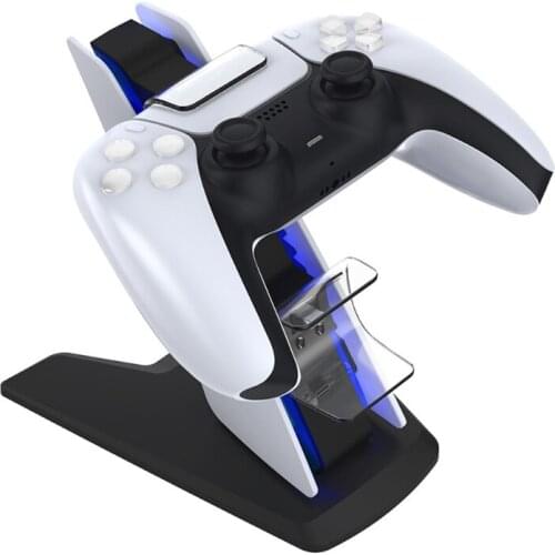 2 in 1 Charging Dock for PS5, USB Type-C Game Controller Charger Stand Game Console Accessories X3UC