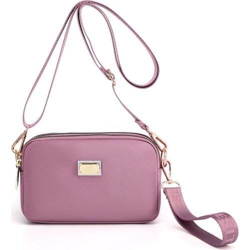 2021 Summer New Womens small shoulder bag 7 colors solid womens cross bag casual phone mini bags Multi layers nylon yellow bag