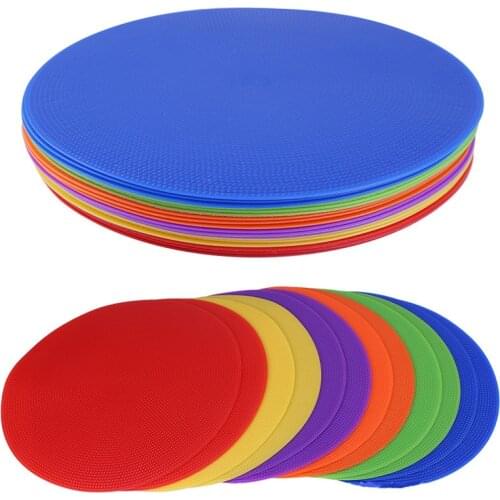 3 Pcs Football Training Circle Landmark Pad Obstacle Logo Round Flat Soft Sign Disc Coach Training Plate for Hockey Obstacle