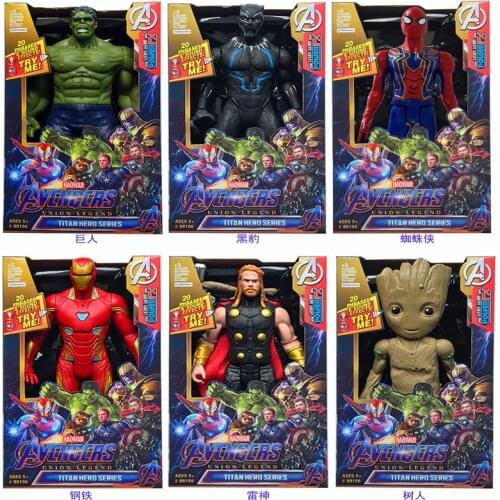 30cm Marvel Super Heroes Avengers Endgame Thanos Hulk Captain America Thor Wolverine Venom Action Figure Toys Doll for Kid Boy