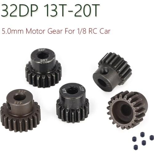 32DP 5mm 13T 14T 15T 16T 17T 18T 19T 20T 21T Metal Pinion Motor Gear for 1/8 RC HSP HPI Crawler Buggy Truck Car