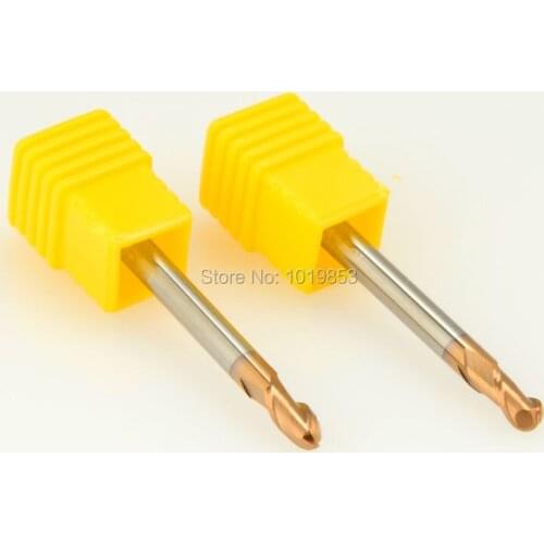5pcs SLONS S500-R2*4*50L HRC60 BALL nose tungsten CARBIDE milling cutter end mills for hardened steel