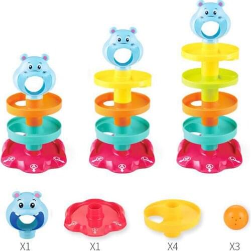 5-Layer Tower DIY Puzzle with Swirling Ramps Rolling Balls Development Kids Toy Attention Exercise Intelligence Development Toys