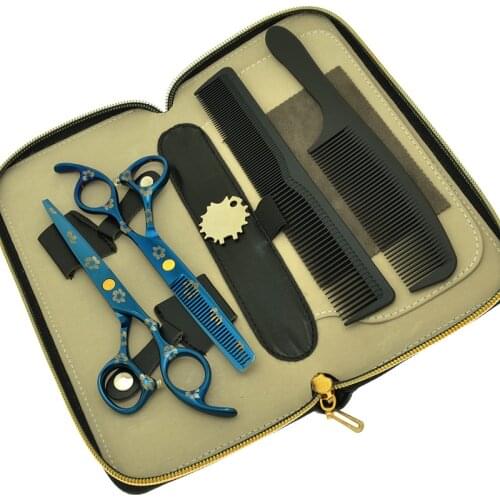 6.0" Smith Chu Hair Scissors Professional Blue Sakura Barber Cutting Scissor Hairdressing Thinning Shears JP440C Tijeras A0091C