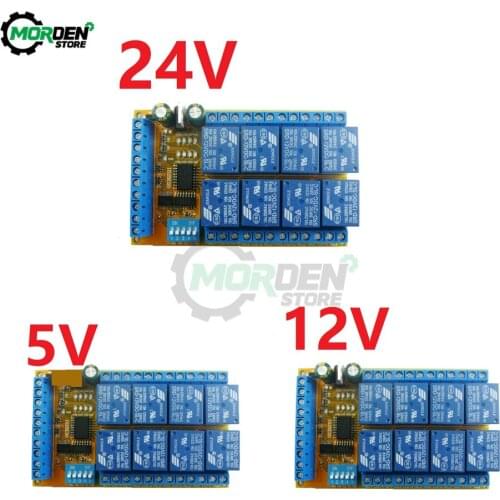 8 Channel DIP Switch Delay Relay Module Flip-Flop Latch Bistable Interlock Latch Conditioner l DC 5V 12V 24V Power Supply