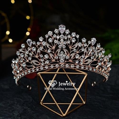 CC Hairband Wedding Crown Jewelry Charms Engagement Hair Accessories for Women Bridal Party Headdress Water Drop CZ Stone HG1215
