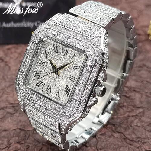 Ice Out Droshipping Luxury Full Diamond Quartz Watches For Men Women Classic Stylish Trend Silver Waterproof Watch New Relogio