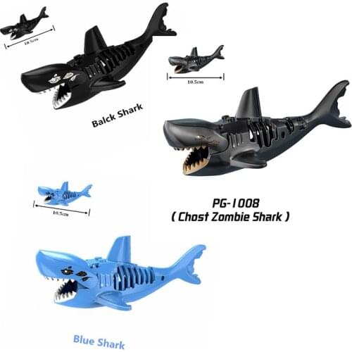 Sharks Figure Wolf Leopard Black Bear Shark Whale Orangutan Blocks Construction Bricks Animals building blocks Toys For Children