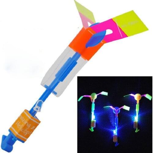 Hot Cute Catapult flying arrows night market hot selling light aircraft children baby toys for boys flying fairy