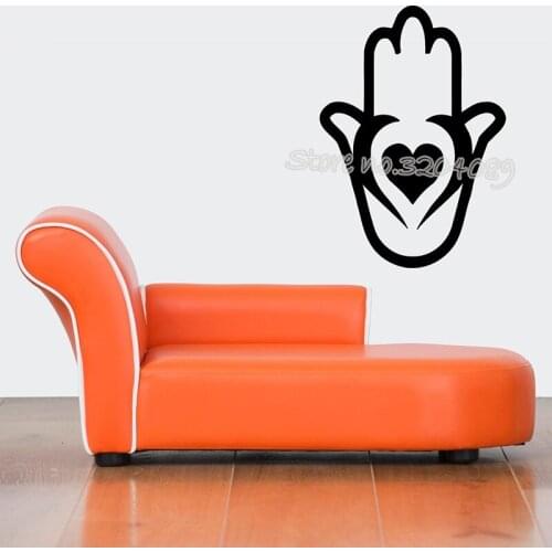 Hamsa Hand Amulet Symbol Heart Wall Decal Buddha Design Art Mural Vinyl Home Decor bedroom living room Wall Sticker EA043