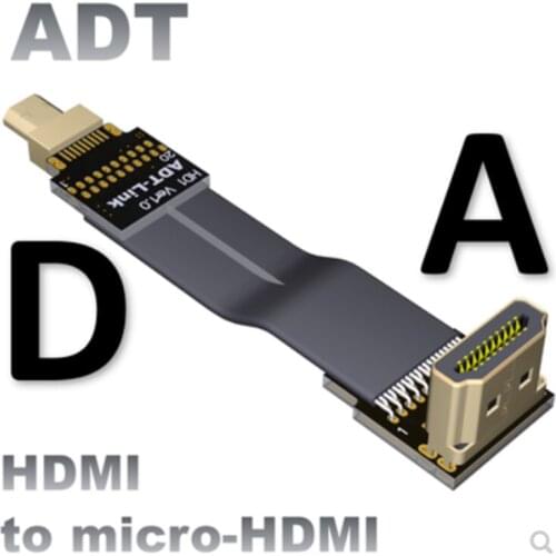 Micro minitype HDMI cable Dji aerial photography with flat camera Connect 3cm-10m super short soft strip line 18Gbps 4K@50/60