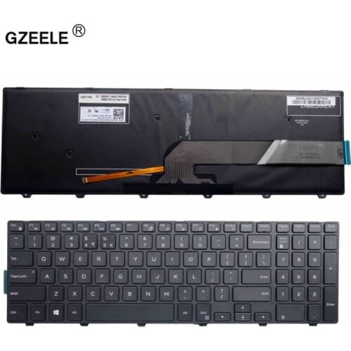 GZEELE For Dell Inspiron 15 5000 Series 15 5551 5552 5555 5558 5559 7559 keyboard US layout black color with backlit keyboard