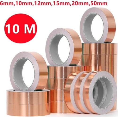 10M Adhesive Conductive Copper Slug Foil Tape Repellent Guitar Pickup Shield Tape For Eliminate Electromagnetic EMI Waterproof