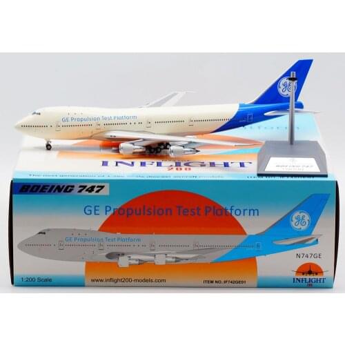 1:200 Alloy Collectible Plane Gift INFLIGHT IF742GE01 GE Airlines Boeing 747-100 Diecast Aircarft Jet Model N747GE With Stand