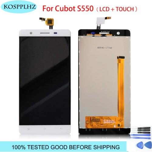 KOSPPLHZ LCD Display +Digitizer Touch Screen Assembly For cubot s550 Cellphone 5.5" white color In Stock +tools