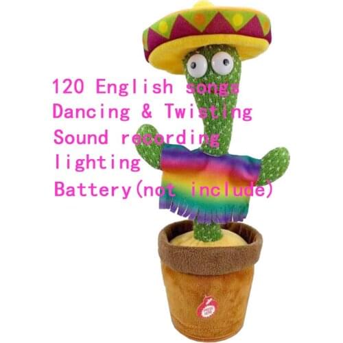 Hot Dancing & Twisting Cactus Plush Doll Babies Cactus That Can Sing & Dance Voice Interactive Bled Stark Toy For Kid Plush Toy