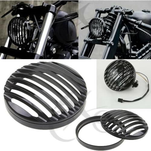 Motorcycle 5 3/4" 7" CNC Headlight Grill Cover For Harley Davidson Sportster XL 883 1200 Softail Electra Road Glide Dyna FX FL