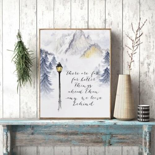 Narnia Art Print C.S. Lewis Printable Quote Poster Wall Art Canvas Painting Classic literature Posters Home Wall Decor