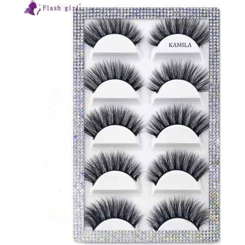 New 5 Pairs Natural False Eyelashes Makeup Thick Lashes In Bulk Handmade Soft Eye Lash Extension Tools For Beauty