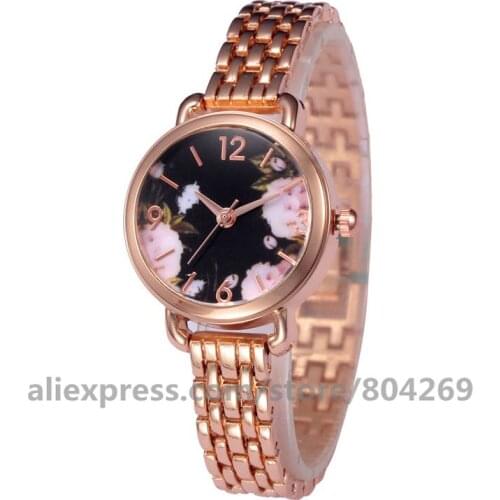 Wholesale Womens Flower Bracelet Alloy Dress Watch Women Fashion Silver Case Quartz Watch Hot Women Dress Wristwatch