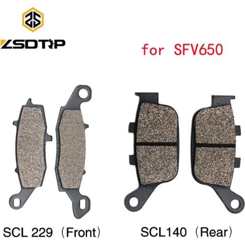 ZSDTRP Motorcycle Front and Rear Brake Pads for Suzuki SFV650 2009-2014 Brake Disc Pad Kit
