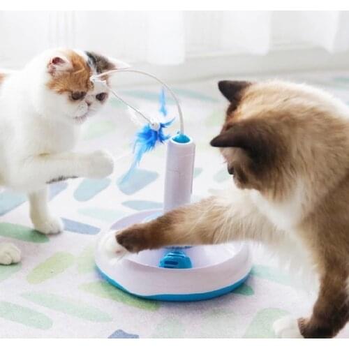 Feather Entertainment Electric Cat Toys Accessories Multifunction Interactive Rotating Funny Teaser Pet