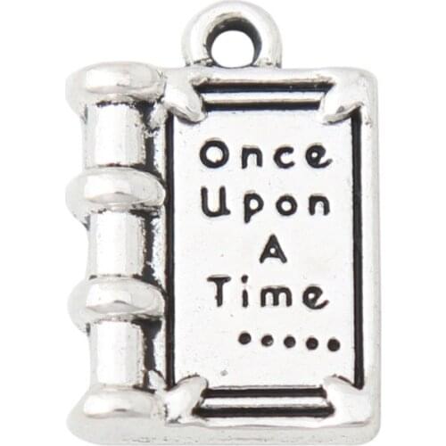 RAINXTAR Wholesale Alloy Book Shape Charms Once Upon A Time Jewelry DIY Charms 12*18mm 100pcs AAC1081